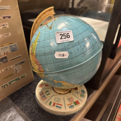 256 - VINTAGE METAL GLOBE