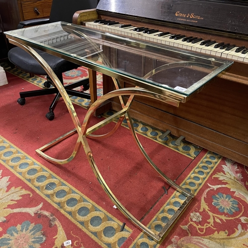 128 - GOLD CONSOLE TABLE