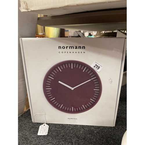 219 - BRAND NEW DESIGNER WALL CLOCK BY NORMAN COPEHAGEN