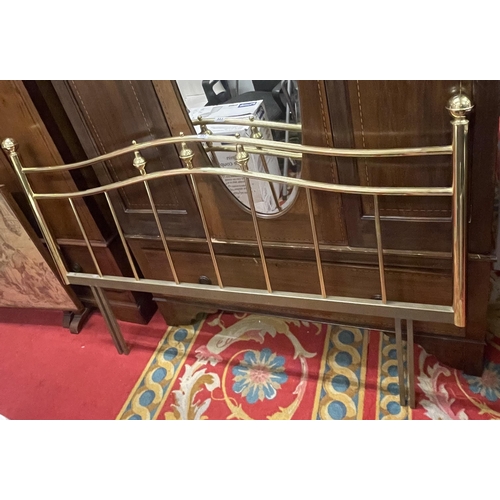 227 - POLISHED BRASS DOUBLE HEADBOARD