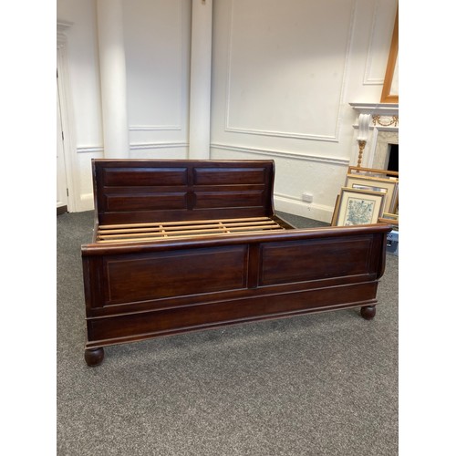 240 - LARGE MAHOGANY SLEIGH BED