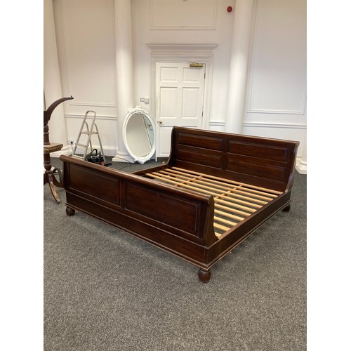 240 - LARGE MAHOGANY SLEIGH BED