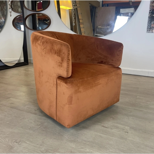 461 - CALIA ITALIA BURNT ORANGE SWIVEL CHAIR