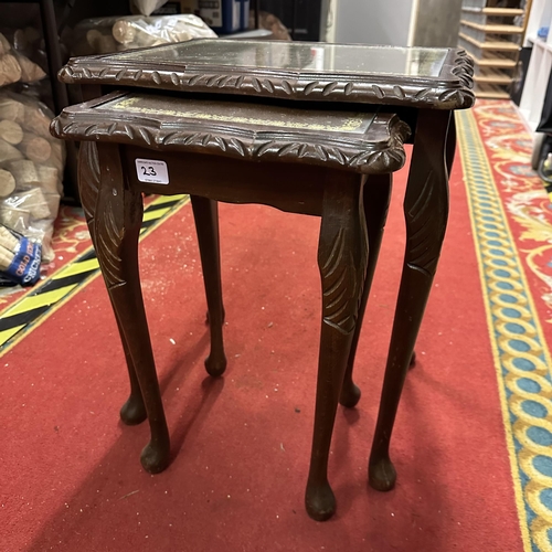 23 - MAHOGANY NEST OF TABLES