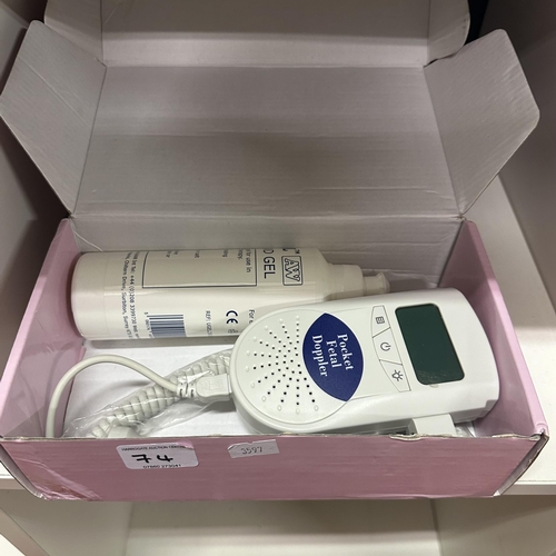 74 - BRAND NEW FETAL DOPPLER MACHINE IN BOX (FOR LISTENING TO A BABIES HEARTBEAT)