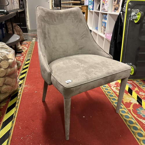 76 - GREY SUEDE ITALIAN DESIGNER CHAIR