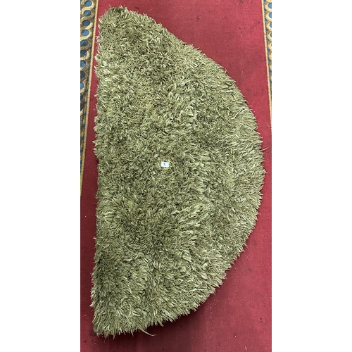 9 - IKEA GREEN SHAG PILE RUG IN GREEN