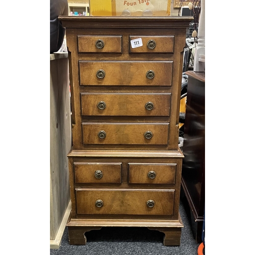 111 - MINIATURE MAHOGANY CHEST ON CHEST