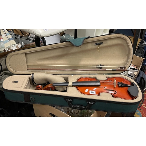 171 - VIOLIN AND BOW IN CASE