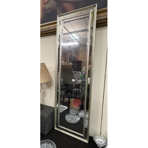 33 - CONTEMPORARY HALL MIRROR WITH BEVELLED GLASS