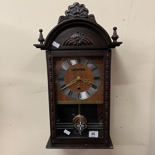 44 - PRESIDENT KEY WOUND WALL CLOCK