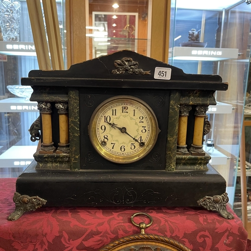 451 - ANTIQUE SESSIONS CLOCK COMPANY EIGHT DAY HALF HOUR STRIKE CATHEDRAL GONG MANTEL CLOCK