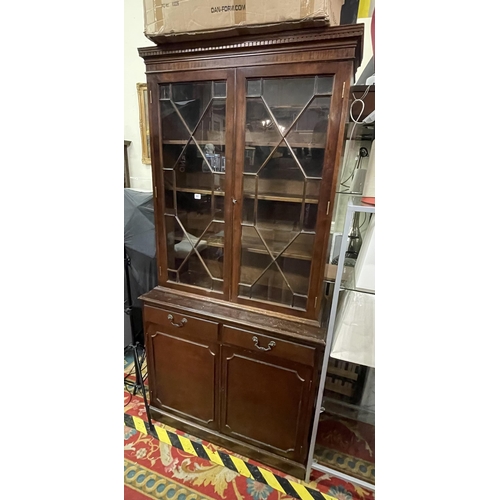 60 - ASTRAGAL FRONTED LIBRARY BOOKCASE