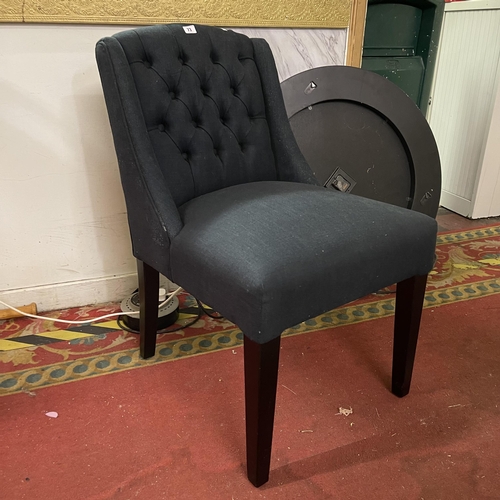 73 - PURE ITALIAN WOOL CHAIR WITH STUDDED BACK