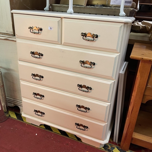 76 - WHITE SIX DRAWER CHEST