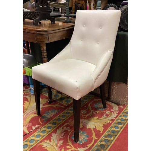 83 - WHITE LEATHER PORADA CHAIR