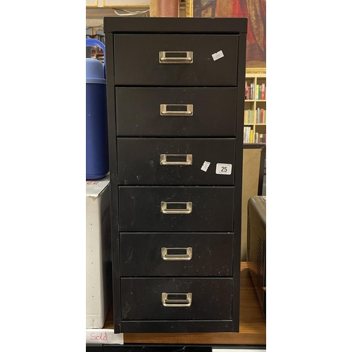 25 - METAL SIX DRAWER CHEST