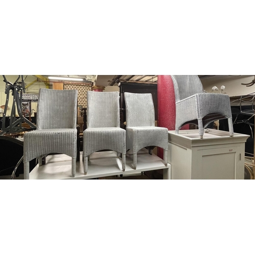 251 - 4 PAINTED RATTAN CHAIRS