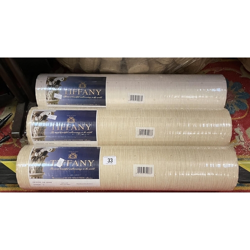 33 - THREE ROLLS OF BRAND NEW MATCHING TIFFANY WALLPAPER