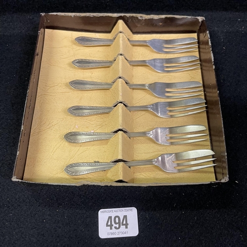 494 - SILVER PLATED CAKE FORKS