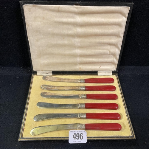 496 - SILVER PLATED BUTTER KNIVES