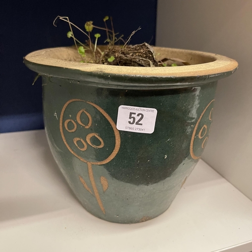 52 - GLAZED PLANT POT