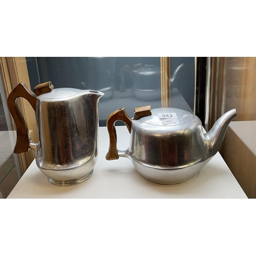 443 - VINTAGE PICQUOT ALUMINIUM TEAPOT AND COFFEE POT