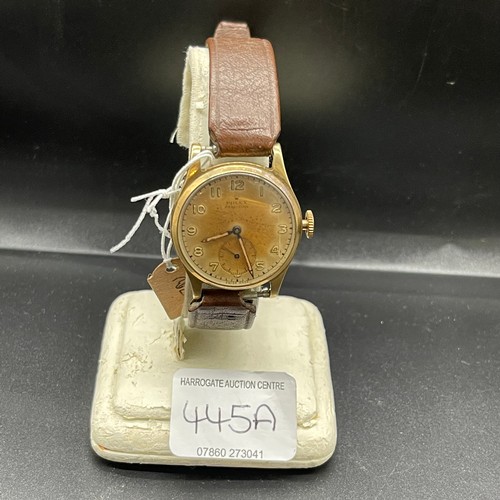 445A - GENUINE 9CT HALLMARKED GOLD VINTAGE ROLEX WATCH