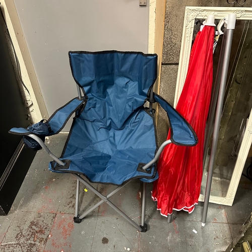 47 - FOLDING CAMPING CHAIR AND PARASOL