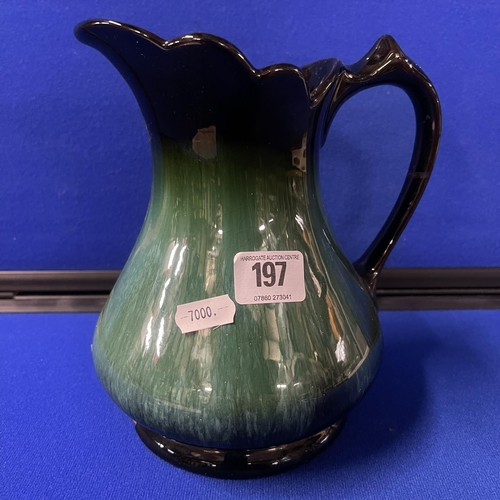 197 - BLUE MOUNTAIN POTTERY DRIP GLAZED WATER PITCHER JUG