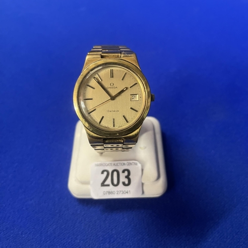 203 - OMEGA GENEVE AUTOMATIC CAL.1012 GOLD PLATED SWISS MADE GENT’S WATCH IN WORKING ORDER