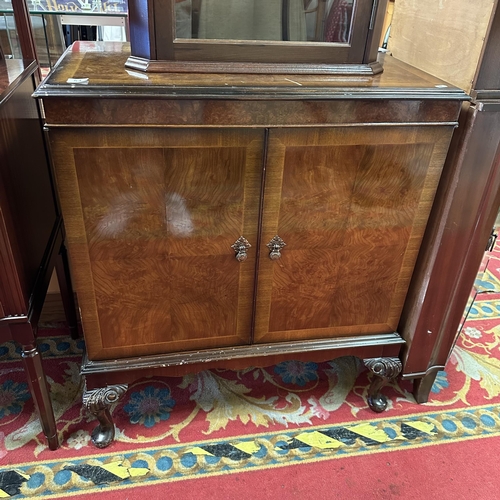 53 - WALNUT CABINET ON QUEEN ANNE LEGS