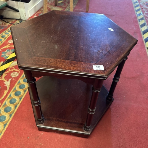 56 - HEXAGONAL MAHOGANY SIDE TABLE