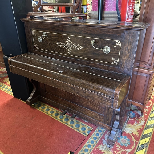 60 - PIANO WITH BRASS SCONCES