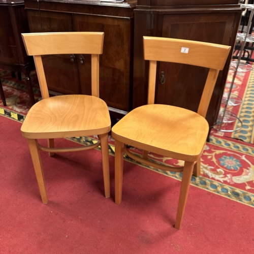 7 - PAIR OF BEECH KITCHEN CHAIRS