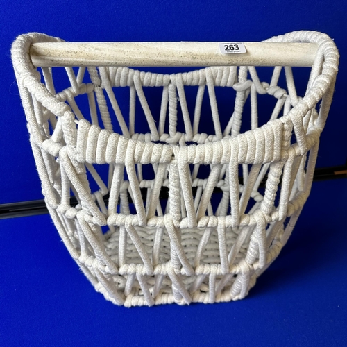 263 - WHITE ROPE BASKET