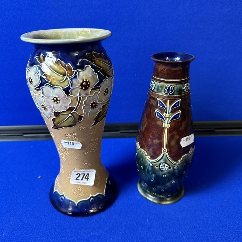 274 - TWO DOULTON LAMBETH POTTERY VASES