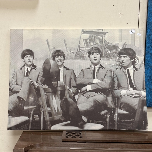 32 - LARGE BEATLES CANVAS PICTURE