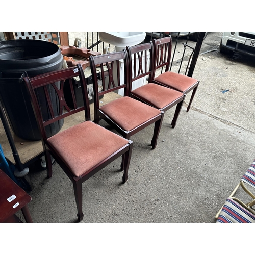 420 - FOUR MAHOGANY DINING CHAIRS