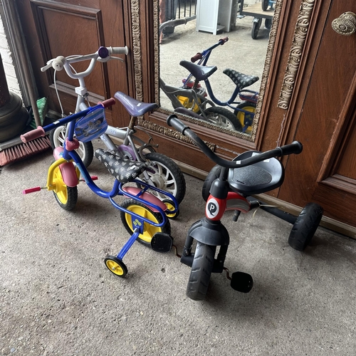 9 - THREE CHILDRENS BIKES