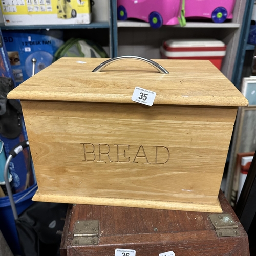 35 - WOODEN BREAD BIN