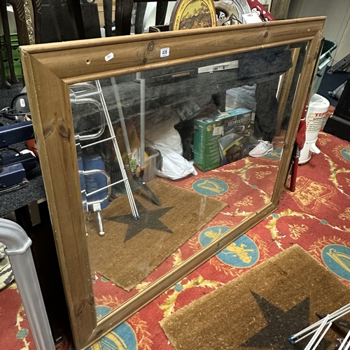 478 - VERY LARGE PINE BEVELLED GLASS MIRROR