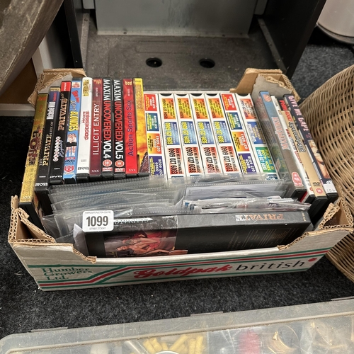 1099 - BOX OF ADULT DVDS & VIDEOS