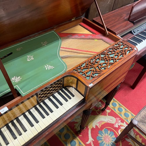 117 - J. LONGMAN 181 CHESPSIDE LONDON INLAID SQUARE PIANO & CHAIR CIRCA 1820