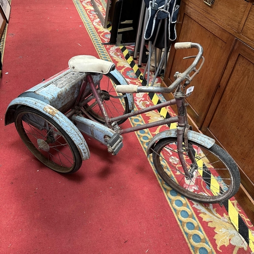 102 - PHILLIPS VINTAGE TRICYCLE WITH REAR TRUNK (BARN FIND)