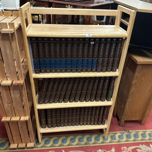 158 - FULL SET OF BRITANNICA ENCYCLOPAEDIAS WITH BEECH BOOKCASE