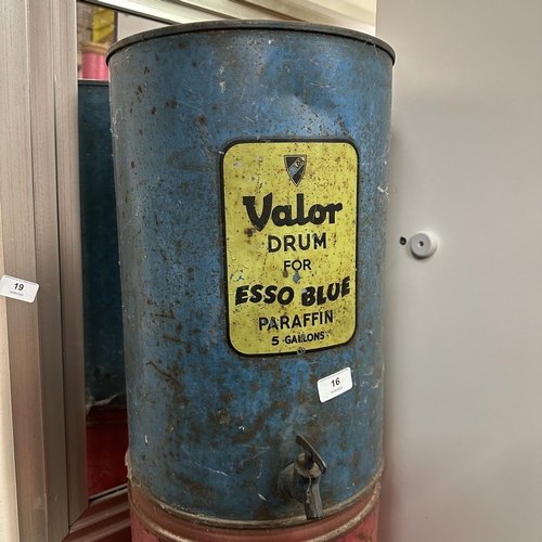 16 - VALOR DRUM FOR ESSO BLUE PARAFFIN (5 GALLONS)