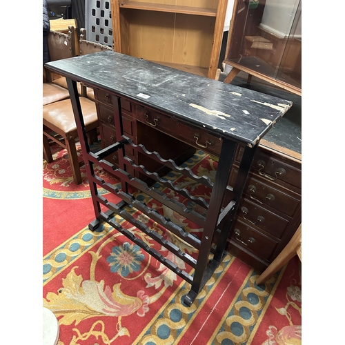 166 - SIDE TABLE WITH WINE RACK