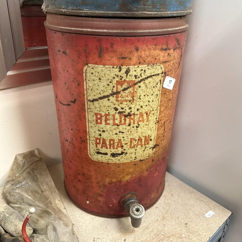 17 - BELDRAY PARAFFIN CAN DRUM (FULL OF PARAFFIN)