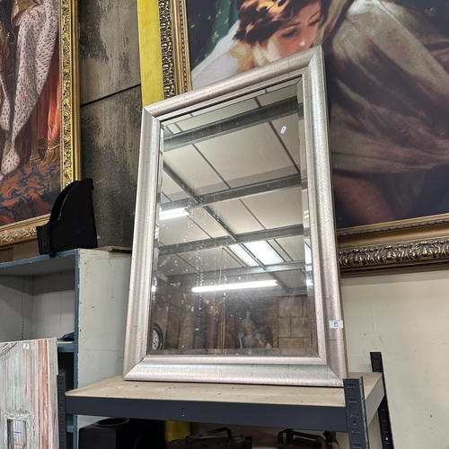 21 - LARGE SILVER FRAMED MIRROR